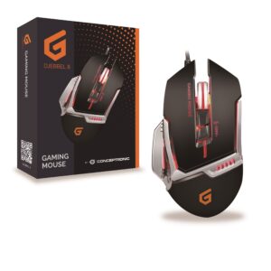 Mouse conceptronic gaming djebbel02b usb alta sensibilidad sensor 4000dpi botones programables