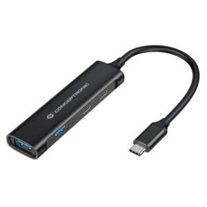 Hub usb 3.0 conceptronic hubbies12b 4 puertos usb 3.2 2 puertos usb-c 2 puertod usb-a color negro ca