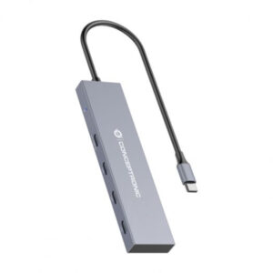 Hub usb 3.2 conceptronic hubbies14g 4 puertos usb-c 10gbps 100w pd carcasa de aluminio