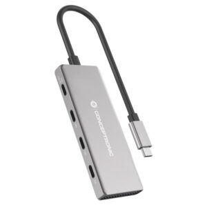 Hub usb 3.2 conceptronic hubbies16g 4-port usb 3.2 gen 2 hub, 10gbps, usb-c x 4, 100w usb pd, alumin