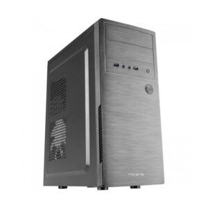 Caja atx tacens initiox black frontal con acabado aluminio pulido 2xbahia externa 5.25" 2x