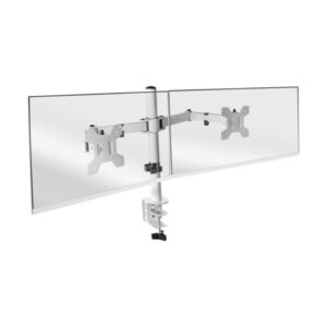 Soporte de mesa mars gaming marm2w para 2 pantalas de 13" a 27" max 8kg 75x75 y 100x100 color blanco
