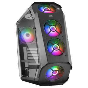 Caja atx mars gaming mc51 black dise?o extremo 5 ventiladores 120mm chroma rgb late