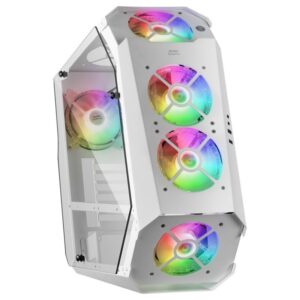Caja atx mars gaming mc51 white diseño extremo 5 ventiladores 120mm chroma rgb late