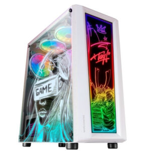 Caja atx mars gaming mc-art white lateral y frontal personalizable con iluminacion