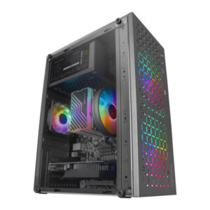 Caja microatx gaming mars gaming mc-core black frontal metal-mesh con 2 ventiladores frgb 120mm vent