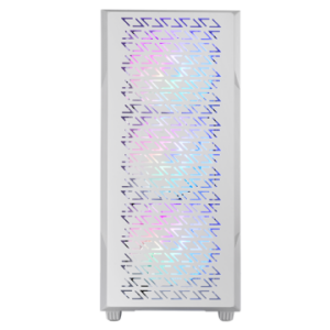 Caja atx mars gaming mcgeo frontal blanco de malla geometrica 4x120mm frgb rainbow