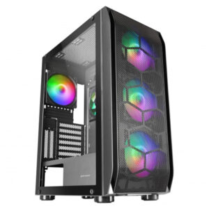 Caja e-atx mars gaming mc-kx xxl black lateral cristal templado frontal mesh incluye 5