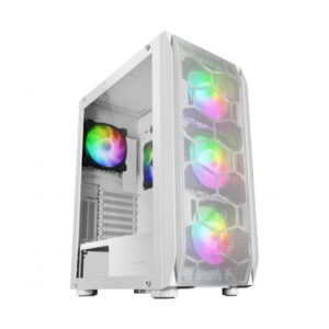 Caja e-atx mars gaming mc-kx xxl white lateral cristal templado frontal mesh incluye 5