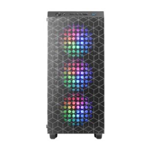 Caja atx mars gaming mcmag negra frontal doble rejilla magnetica lateral cristal te