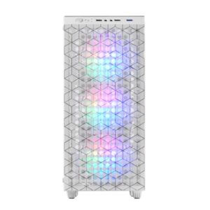 Caja atx mars gaming mcmagw blancafrontal doble rejilla magnetica lateral cristal t