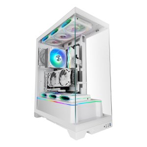 Caja atx mars gaming mcprismaw blanco triple cristal templado gpu max. 430mm 4x2.5