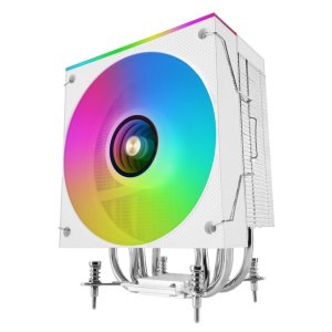 Ventilador con disipador de cpu mars gaming mcpulcd tdp 300w 120mm pantalla lcd argb blanco