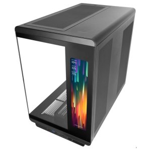 Caja atx mars gaming mc-revmax pantalla lcd 11.8" cristal templado 4x ventiladores argb negro