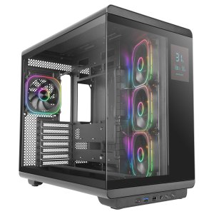 Caja atx mars gaming mc-revpro pantalla lcd 4.3" cristal templado 4x ventiladores argb black