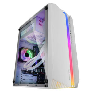 Caja microatx gaming mars gaming mc-s1 white frontal argb ventilador traser frgb ventana lateral sin