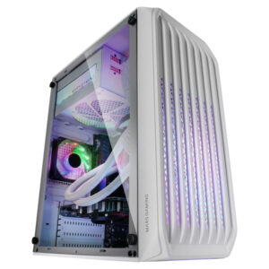 Caja microatx gaming mars gaming mc-s2 white frontal con ventilador frgb ventana lateral sin fuente