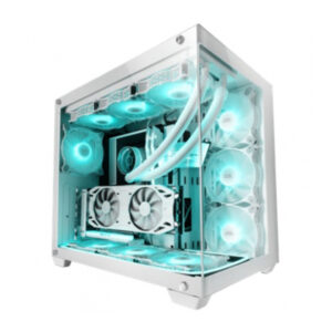 Caja e-atx mars gaming mcv4 white xxl premium custom doble ventana de cristal templado