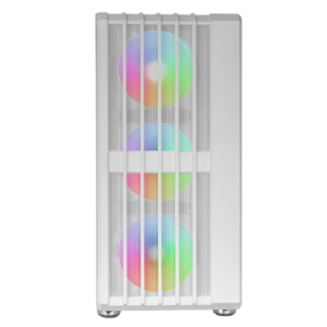 Caja atx mars gaming mcvaultw frontal blanco malla vertical 4x120mm argb 3xpci vert