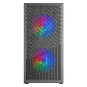 Caja microatx gaming mars gaming mcvortex cristal templado frontal mesh gpu 273mm 1x3.5 2x2.5 negro