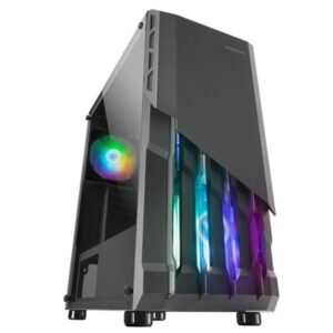 Caja atx mars gaming mc-x2 black frontal en acero ventiladores frgb sin fuente de a