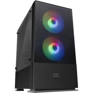 Caja microatx gaming mars gaming mcz black frontal mesh con 2xventilador rgb ventana lateral total u