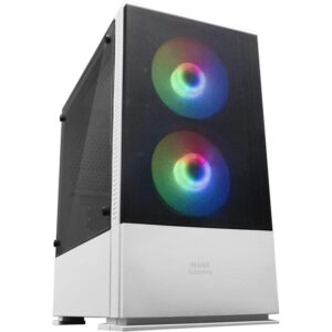 Caja microatx gaming mars gaming mcz white frontal mesh con 2xventilador rgb ventana lateral total u