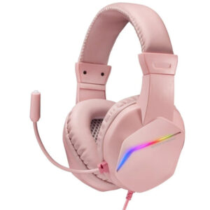 Headset mars gaming mh122 pink ultra ligeros 184g drivers de neodimo 50mm microfono flexible jack 3.