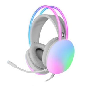 Headset mars gaming mh-glow pink jack 3.5mm y alimentacion por usb iluminacion 360? chroma en diadem