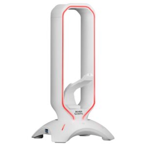 Soporte mars gaming mhhpro white para auriculares con hub usb 3.0 2p y bungee pra mouse con iluminac