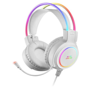 Headset mars gaming mhrgb white jack 3.5mm iluminacion 360? chroma sonido ultra-bass 3d micro abatib