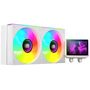 Sistema de refrigeracion liquida mars gaming mlvisionii240w blanco 2x120mm argb tpd 500w pantalla