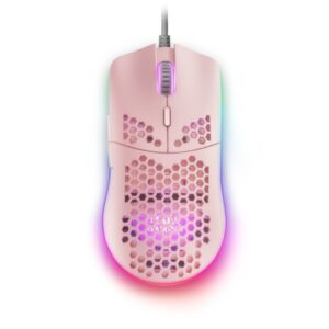 Mouse mars gaming rgb mmax diseo hive pink 12400dpi pixart 3327pro switch huano superficie perforad