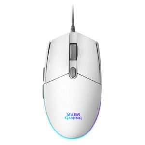 Mouse mars gaming rgb mmg white 3200dpi 6 botones iluminacion flow switches huano
