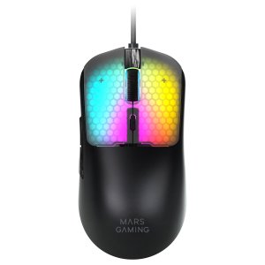 Mouse mars gaming mm-viper ultraligero 56g cableado usb 6 botones 12800 dpi rgb negro