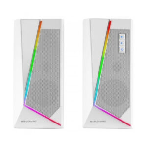Altavoces 2.0 bluetooth mars gaming ms7 white 20w rms iluminacion rgb dinamico procesador dsp