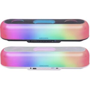 Barra de sonido bluetooth mars gaming msborbw blanco 20w iluminacion rgb 360 bt aux fm tf bat. 6h