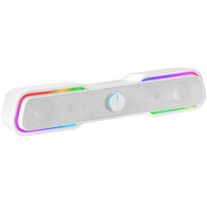 Barra de sonido bluetooth mars gaming msbx white 10w rms iluminacion rgb dinamico procesador dsp