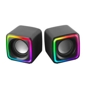 Altavoces 2.0 mars gaming mscube black 8w rms sonido dsp espacial iluminacion rgb