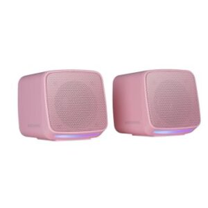 Altavoces 2.0 mars gaming msprop rosa 10w usb + jack control de volumen rgb