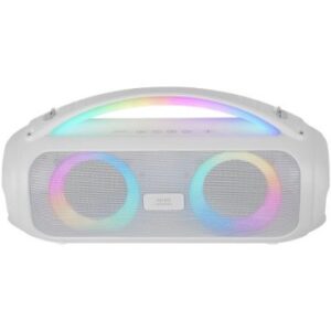 Altavoz bluetooth portable mars gaming mspulsew blanco 50w ultrabass rgb bat. 8h bt usb aux fm