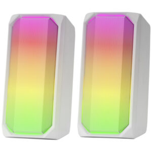 Altavoces 2.0 bluetooth mars gaming msrgb white full rgb frontal 15w control box jack 3.5mm