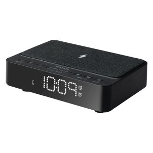 Radio despertador aiwa cr-30bk carga inalambrica 5w usb fm led regulable