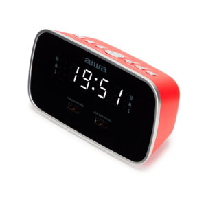 Radio despertador aiwa cru-19 red 2 puertos usb de carga 5v 2.4a