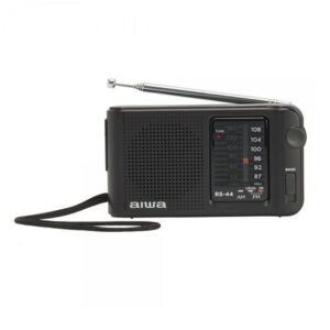 Radio analogica portatil aiwa rs-44 am/fm altavoz integrado jack 3.5mm negro vintage