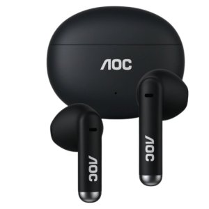 Auricular intrauditivo bluetooth aoc act1501bk tws ipx4 mic negro reproduccion 20h carga usb-c tacti