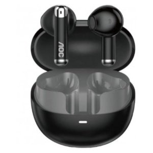 Auricular intrauditivo bluetooth aoc act2504bk tws anc mic negro reproduccion 28h carga usb-c tactil