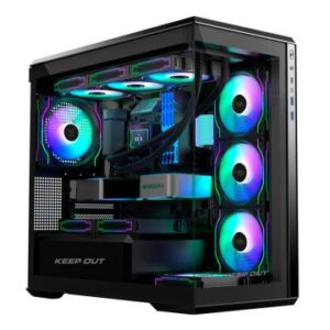 Caja microatx keep out xc-905 pro+ 1x3.5? 1x2.5? 1xusb2.0 1xusb3.0 gpu max 430mm cristal temp negro