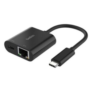 Adaptador belkin inc019btbk usb-c a ethernet + carga 100w color negro