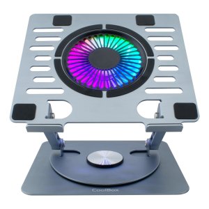 Base de refrigeracion para portatiles coolbox coolair 1vrgb hasta 17" 1 ventilador rgb 360? alumino